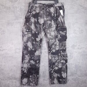 PRPS Squaw Valley Regular Fit Cargo Jeans Pants‎ Mens 38 Black Grey E109P14